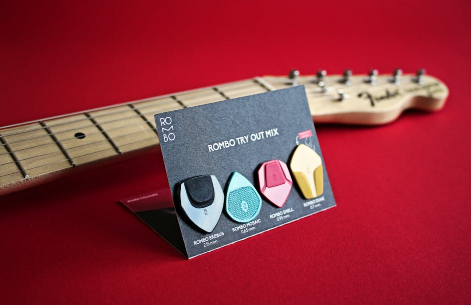 Specialized guitar picks representing precision tools