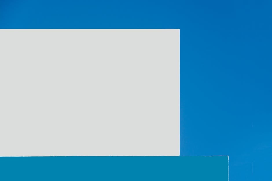 Minimalist blue and white structure